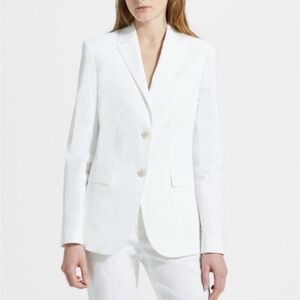Theory white linen blend blazer jacket size 6